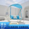 Xích đu Đôi và ba người biệt thự ngoài trời sân xích đu lưới gió đỏ hợp kim nhôm bảo vệ môi trường xích đu vườn mây