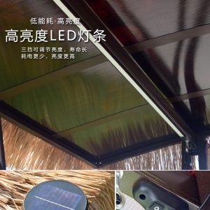 Xích đu Đu quay mái tranh ngoài trời khu nghỉ dưỡng sân vườn bóng râm năng lượng mặt trời đôi homestay phổ biến xích đu mái tranh - Hình 2
