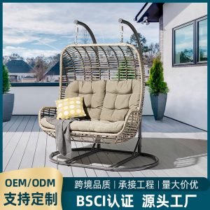 Xích đu Giải trí ngoài trời đôi ghế treo ngoài trời sân vườn mây treo xích đu treo rổ ghế ban công mây lười giỏ treo - Hình 3