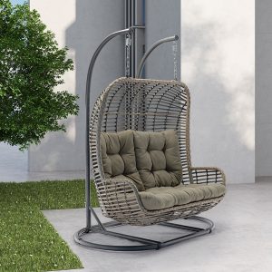 Xích đu Giải trí ngoài trời đôi ghế treo ngoài trời sân vườn mây treo xích đu treo rổ ghế ban công mây lười giỏ treo - Hình 4