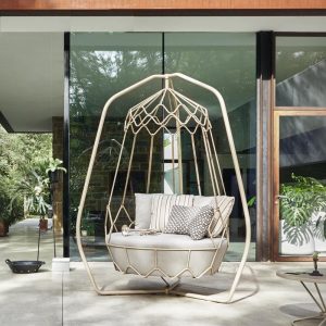Xích đu Giải Trí Ngoài Trời Đu Rổ Biệt Thự Sân Vườn Trong Nhà Sân Thượng Lưới Đỏ Hộ Gia Đình Ghế Mây 2 Tầng Võng - Hình 4