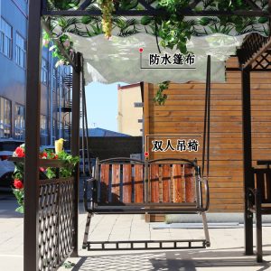 Xích đu Giàn nho ngoài trời gian hàng ghế treo ngoài trời ngoài trời sân trong biệt thự vườn ban công mái chống ăn mòn gỗ bốn góc gian hàng - Hình 4