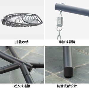 Xích đu Giaran ban công lưới màu đỏ treo ghế treo giỏ ghế xích đu trong nhà ghế xích đu lười biếng ngoài trời tổ chim ghế sofa - Hình 4