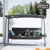 Xích đu mwh Bắc Âu xích đu ngoài trời sân đôi ghế treo xích đu ghế bập bênh ban công nhà ngoài trời võng xích đu năng lượng mặt trời