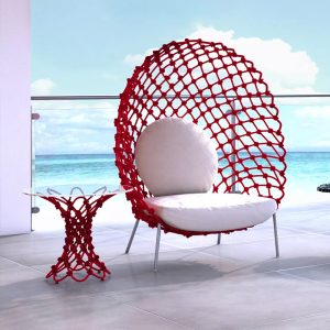 Xích đu Ngoài trời ban công ghế mây sofa đơn lưới đỏ tổ chim lười ghế tựa bàn mây homestay vườn xích đu giỏ treo - Hình 3