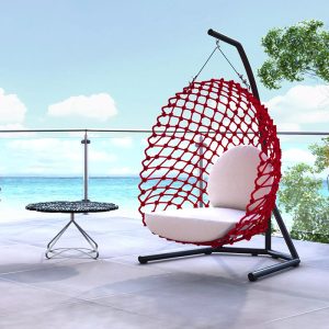 Xích đu Ngoài trời ban công ghế mây sofa đơn lưới đỏ tổ chim lười ghế tựa bàn mây homestay vườn xích đu giỏ treo