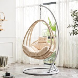 Xích đu Ngoài trời ban công rổ treo vườn xích đu treo ngoài trời sân vườn biệt thự danh lam thắng cảnh ghế mây tổ chim ghế giải trí - Hình 2