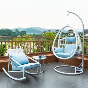 Xích đu Ngoài trời ban công rổ treo vườn xích đu treo ngoài trời sân vườn biệt thự danh lam thắng cảnh ghế mây tổ chim ghế giải trí - Hình 4