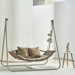 Xích đu ngoài trời sân biệt thự ngoài trời đôi ghế bập bênh treo ghế nhà ban công giải trí ghế nôi ghế xích đu trong nhà - Hình 2