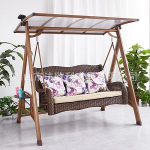 Xích Đu Ngoài Trời Sân Biệt Thự Sân Vườn Ban Công Ngoài Trời Chống Mưa Năng Lượng Mặt Trời Nhôm Đúc Treo Ghế Đôi Ba Người Lưới Đỏ Ghế bập bênh - Hình 2
