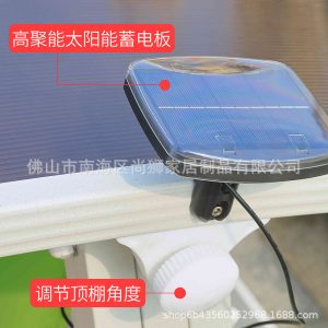 Xích đu ngoài trời sân vườn ban công ghế salon nhà giỏ treo ghế năng lượng mặt trời hợp kim nhôm đúc xích đu đôi - Hình 3
