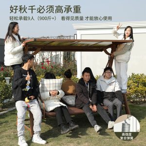 Xích Đu Ngoài Trời Sân Vườn Ban Công Ngoài Trời Chống Mưa Năng Lượng Mặt Trời Nhôm Đúc Treo Ghế Đôi Ghế Xích Đu Lưới Đỏ Giường Xích Đu - Hình 3