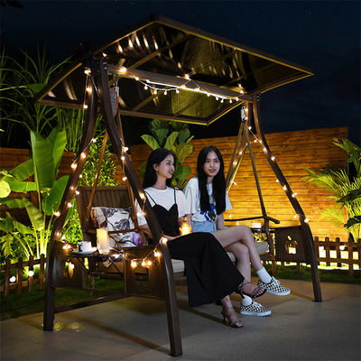 Xích đu ngoài trời Sân vườn năng lượng mặt trời Ban công Ghế treo ngoài trời Sân thượng đôi chiếu sáng Ghế xích đu bằng nhôm đúc Xích đu ngoài trời Sân vườn năng lượng mặt trời Ban công Ghế treo ngoài trời Sân thượng đôi chiếu sáng Ghế xích đu bằng nhôm đúc
