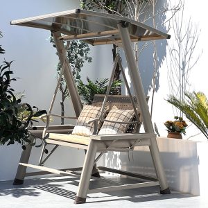 Xích đu ngoài trời vườn treo ghế ban công nhà ngoài trời giỏ treo xích đu hiện đại tối giản lưới đỏ xích đu vườn - Hình 3