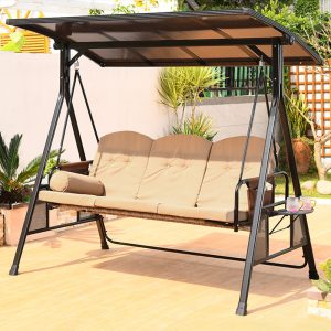 Xích đu ngoài trời xích đu đôi ba người ghế xích đu sân vườn sân thượng ghế treo xích đu ngoài trời xích đu sắt rèn bình lắc - Hình 2