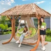 Xích đu ngoài trời Xích đu Đông Nam Á ghế bập bênh ban công sân gỗ chắc chắn ghế xếp
