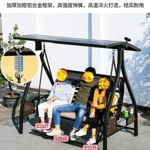 Xích đu nhôm đúc sân vườn, có mái che nhập khẩu - Hình 3