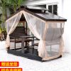 Xích đu Oude ngoài trời xích đu bốn người ghế bập bênh điện sân trong sân treo ghế ngoài trời vườn thư giãn ban công hợp kim nhôm ghế bập bênh