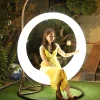 Xích đu phát sáng mặt trăng treo ghế sân nôi ngoài trời đèn năng lượng mặt trời ghế bập bênh nhiều người - Hình 3