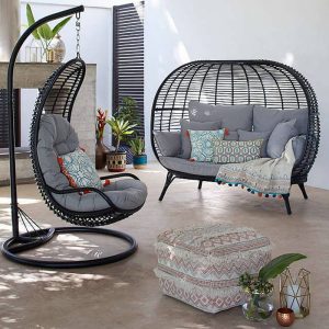 Xích đu Sân ngoài trời giải trí sáng tạo tổ chim giường sofa sân vườn ngoài trời ban công sân đôi ghế mây hộ gia đình - Hình 2