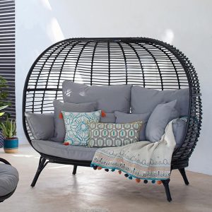 Xích đu Sân ngoài trời giải trí sáng tạo tổ chim giường sofa sân vườn ngoài trời ban công sân đôi ghế mây hộ gia đình - Hình 3