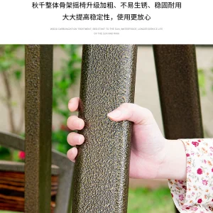 Xích đu sân vườn đu treo ghế gia đình chống mưa và chống nắng ngoài trời giải trí mây biệt thự sân vườn - Hình 3