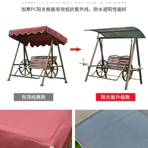 Xích đu sân vườn đu treo ghế gia đình chống mưa và chống nắng ngoài trời giải trí mây biệt thự sân vườn - Hình 5