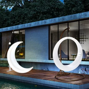 Xích đu trẻ em phát sáng treo ghế sân năng lượng mặt trời B&B cắm trại ngoài trời ghế bập bênh ánh trăng - Hình 4