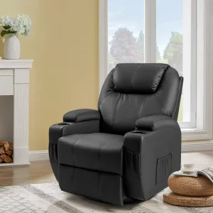 YESHOMY Ghế tựa Rocker công thái học xoay có chức năng mát-xa và sưởi ấm, Ghế sofa có ghế bành điều khiển từ xa Bắc Âu