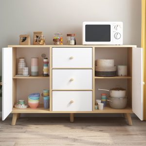 Yijiada tủ phụ bếp cao từ trần đến sàn phòng ăn góc nhà tủ phòng khách kệ đựng đồ kệ kệ bảng - Hình 2